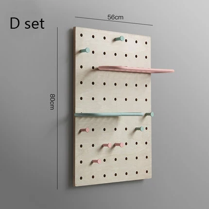 Скандинавские настенные украшения Журнал хранения доска кухонные Держатели Стойки деревянная Современная дизайнерская вешалка металлические рельсы bookrack книжная полка - Цвет: D set
