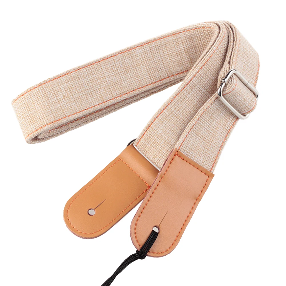 

Shoulder Soft Buckles Cotton And Linen Adjustable Ukulele Strap Solid Guitar Part Anti Pull Retro Portable Durable Belt