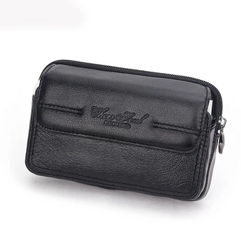 

Real Cowhide Cell Mobile/Phone Case Cover Waist Pack Cigarette Purse Pocket Men's Genuine Leather Flip Belt Hip Fanny Bag New