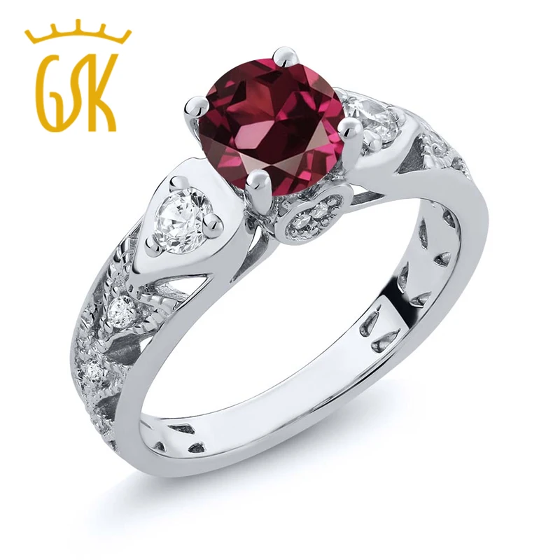 GemStoneKing 2 26 Ct круглое натуральное Гранатово Красный родолитовый обручальное