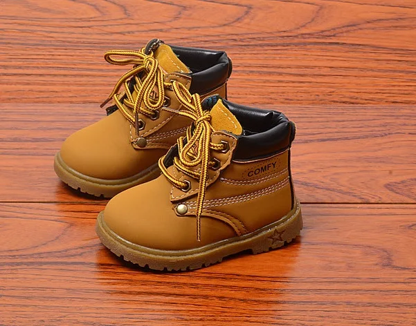 

2018 New Winter Children Shoes PU Leather Waterproof Boots Kids Snow Boots Brand Girls Boys Rubber Boots Fashion Sneakers