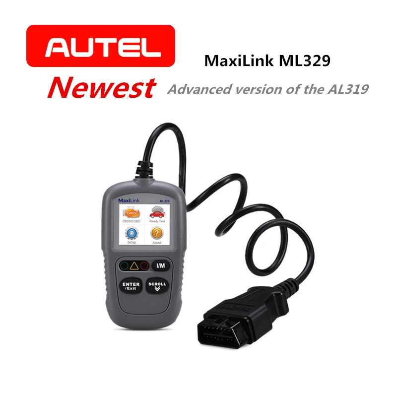 Autel MaxiLink ML329 Code Reader OBDII eobd Readiness Key AutoVIN Function Vehicle Scanner Car Diagnostic tool better than AL319 Autel MaxiLink ML329 Code Reader OBDII eobd Readiness Key AutoVIN Function Vehicle Scanner Car Diagnostic tool better than AL319