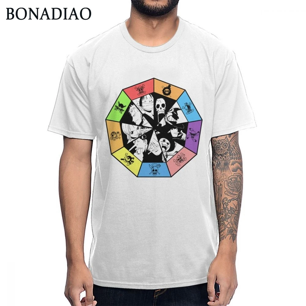 One Piece Luffy Chopper Nami Zoro Sanji Brook Usopp Frank T shirt Male Summer Hip Hop Stylish T-shirt | Мужская одежда