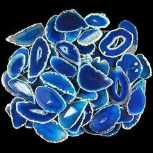 10 шт синий смешанный размер оникс Агаты ломтик неправильный кулон бусины Размер:( 70 мм-105 мм) x 5 мм