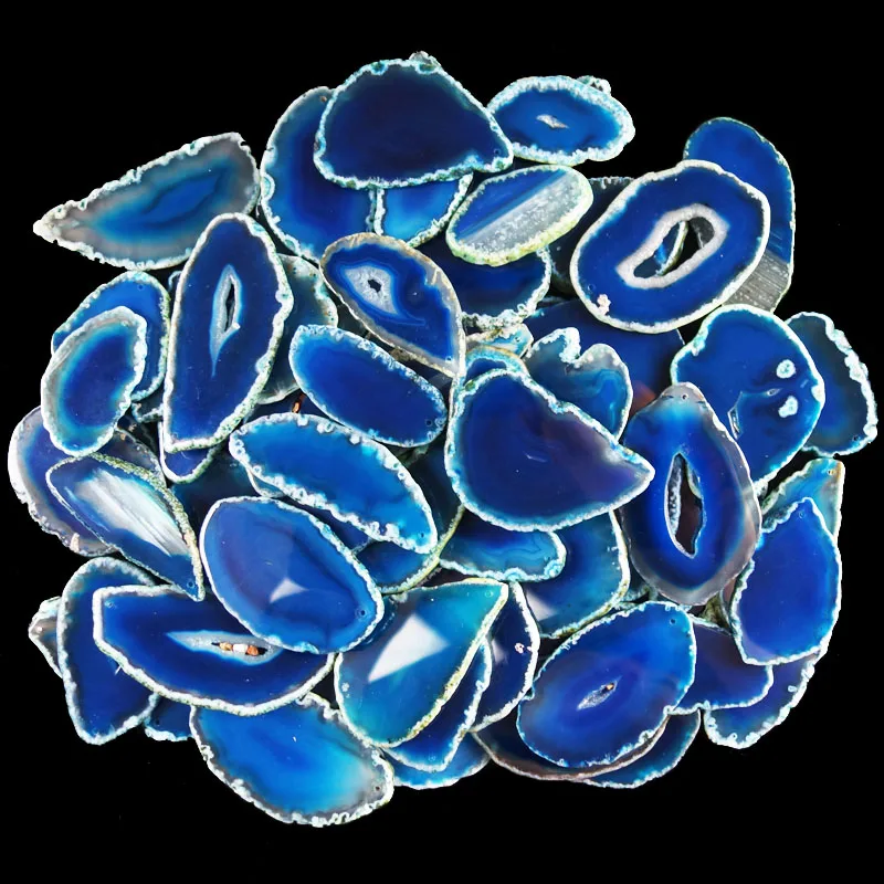 Опт 10 шт. синие смешанные размер: 70 мм 105 x 5 мм|agate slice|agate pendant beadsagate slice |