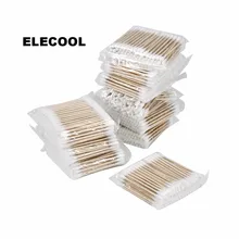 ELECOOL 800 шт одноразовые косметические ватные палочки с двойной головкой, ватные палочки для ушей, для чистки носа, мягк тампон, палочка для заботы о здоровье