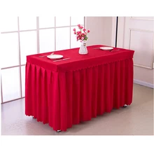 Полиэстер Белый Банкетный стол юбка для дня рождения Свадебная вечеринка скатерти линии стол, скатерть плинтус украшения