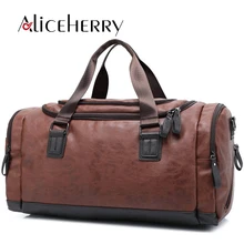 Мужская Дорожная сумка винтажная женская сумка высокого качества из искусственной кожи Повседневная дорожная сумка для путешествий черный синий коричневый выходные сумки