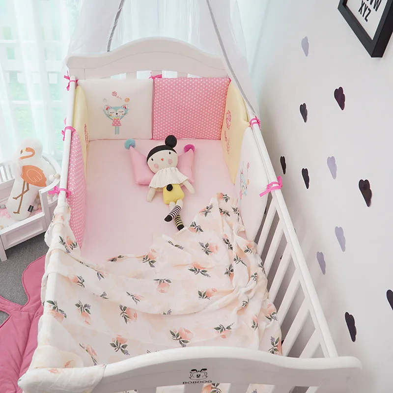 6Pcs/set Infant Baby Bed Bumper Cotton Bed Crib Cushion Protector,100