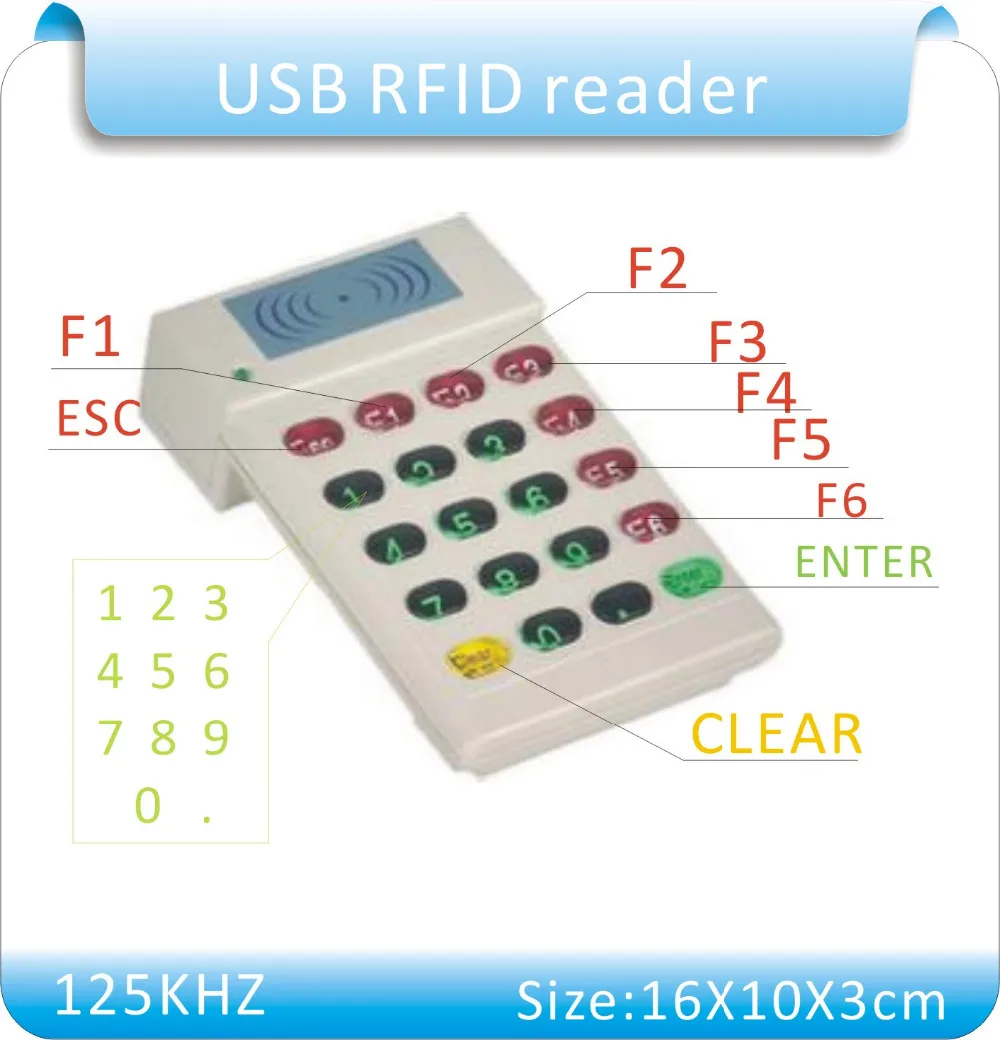 YLE706 USB порт 125 кГц RFID Считыватель Бесконтактных ID карт+ цифровая клавиатура, 10 бит десятичный+ 10 шт