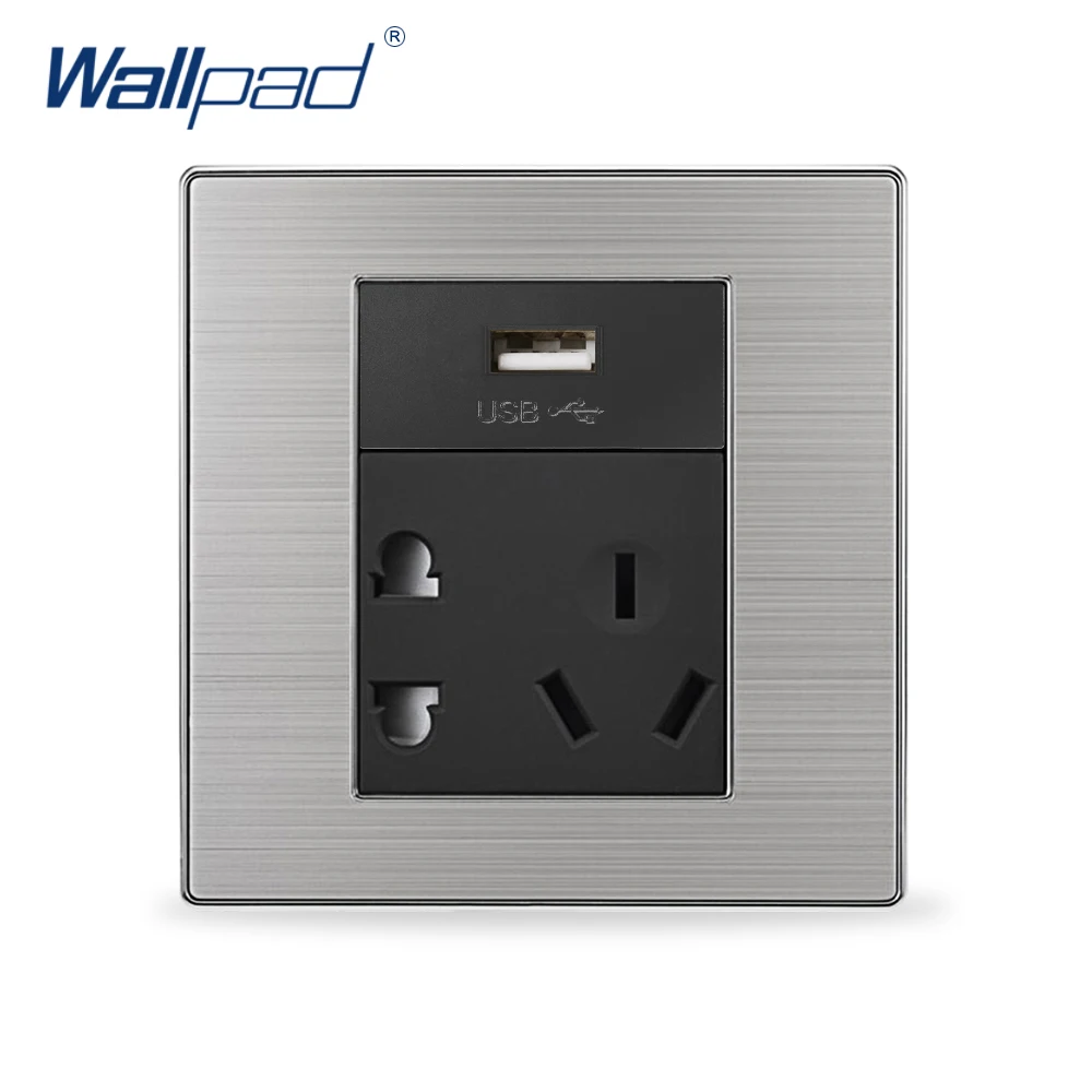 

2015 Hot Sale China Manufacturer Wallpad Push Button Random Click Luxury Wall Light USB 5 Pin Socket Charger