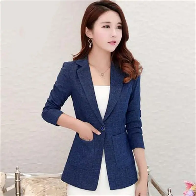 Новинка Весна 2019 тонкий женский маленький костюм Slim was с длинными рукавами