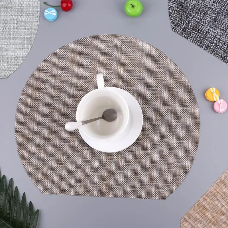 Table Cup Mat Placemat Tablecloth Bar Mat Baby Kids Semicircle PVC