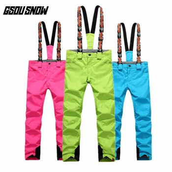 

GSOU SNOW Double Single Board Ski Pants For Female Winter Outdoor Waterproof Warm Thickened Windproof Breathable Ski Trousers