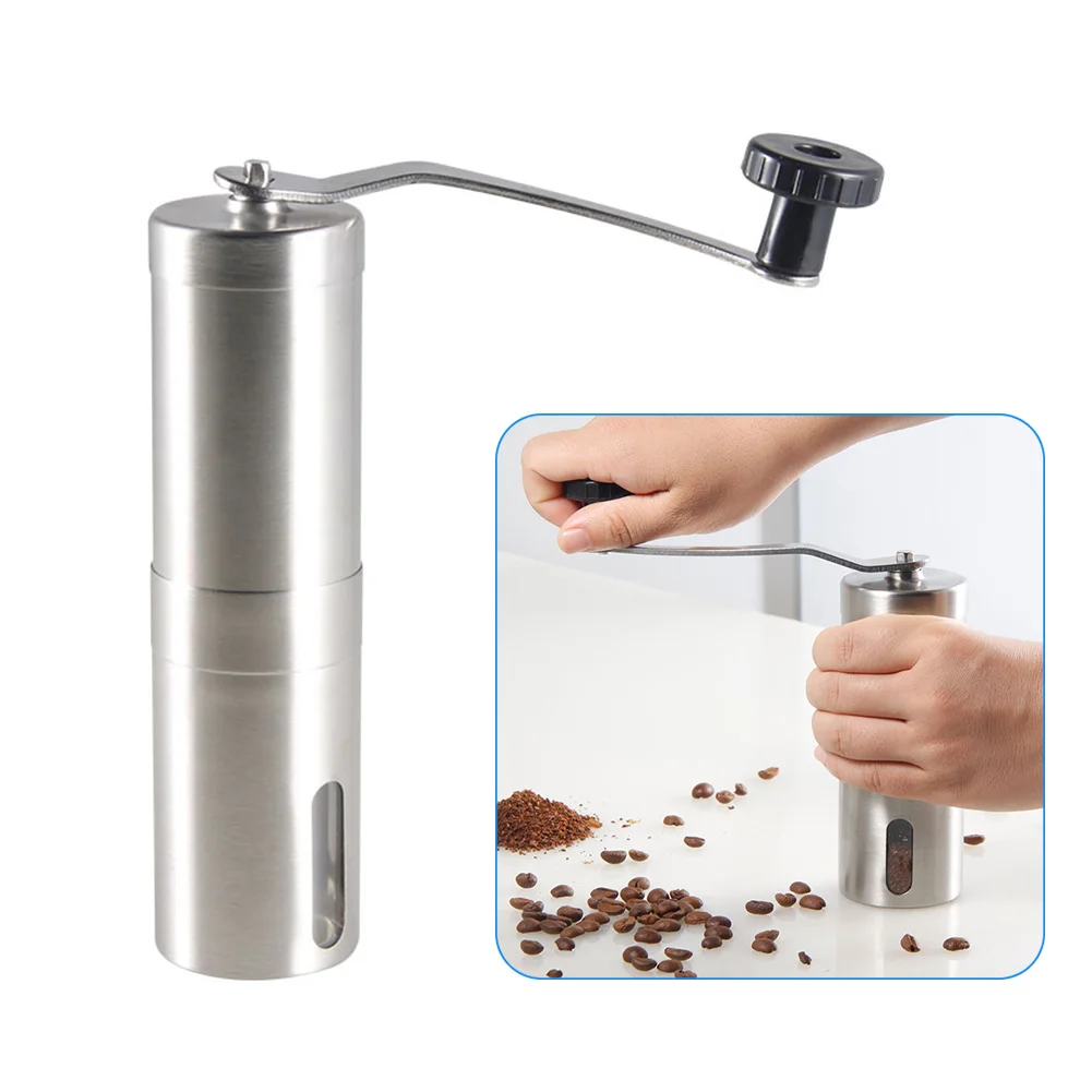 

Manual Hand Held Adjustable Burr Coffee Grinder Setting Ceramic Mill Grinders Stainless Steel Body Bean Machine 9 WXV S