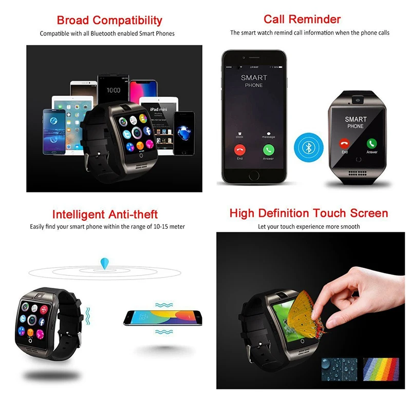 q18 smartwatch watch reloj inteligente relogio Tracker Monitor Blood watches montre smart kids akilli saatler relogios android (7)