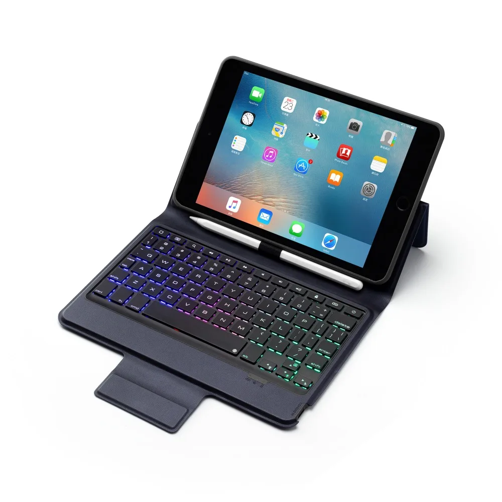 Беспроводной Bluetooth клавиатура кожаный чехол для iPad mini 4 5 7 цветов подсветка держатель чехол
