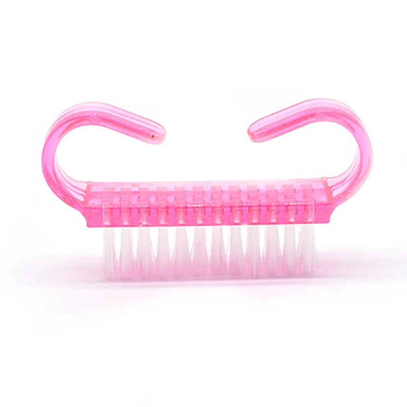 2pcs Pink Plastic Nail Brush Small Size Dust Clean Brush Nail Arts