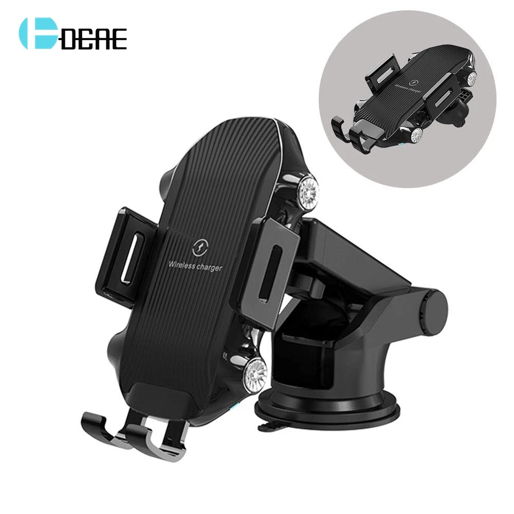 DCAE 10W Fast Qi Wireless Car Charger 10W Auto Clamping Car Mount Air Vent Phone Holder for iPhone XS Max XR X 8 Samsung S10 S9