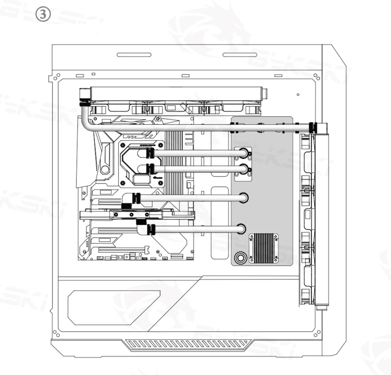 BYKSKI акриловая доска Водного Канала решение использовать для ROG Strix Helio чехол компьютера для процессора и GPU Блок охлаждения/3PIN RGB светильник