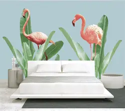 Beibehang пользовательские обои минималистский Пастель Фламинго диван bed head фоне стены гостиной спальня фон 3d обои