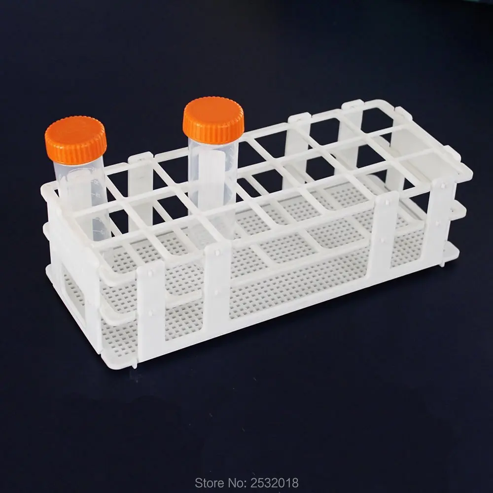 Plastic Test Tube Rack for 30mm Tube, 21 Well, White