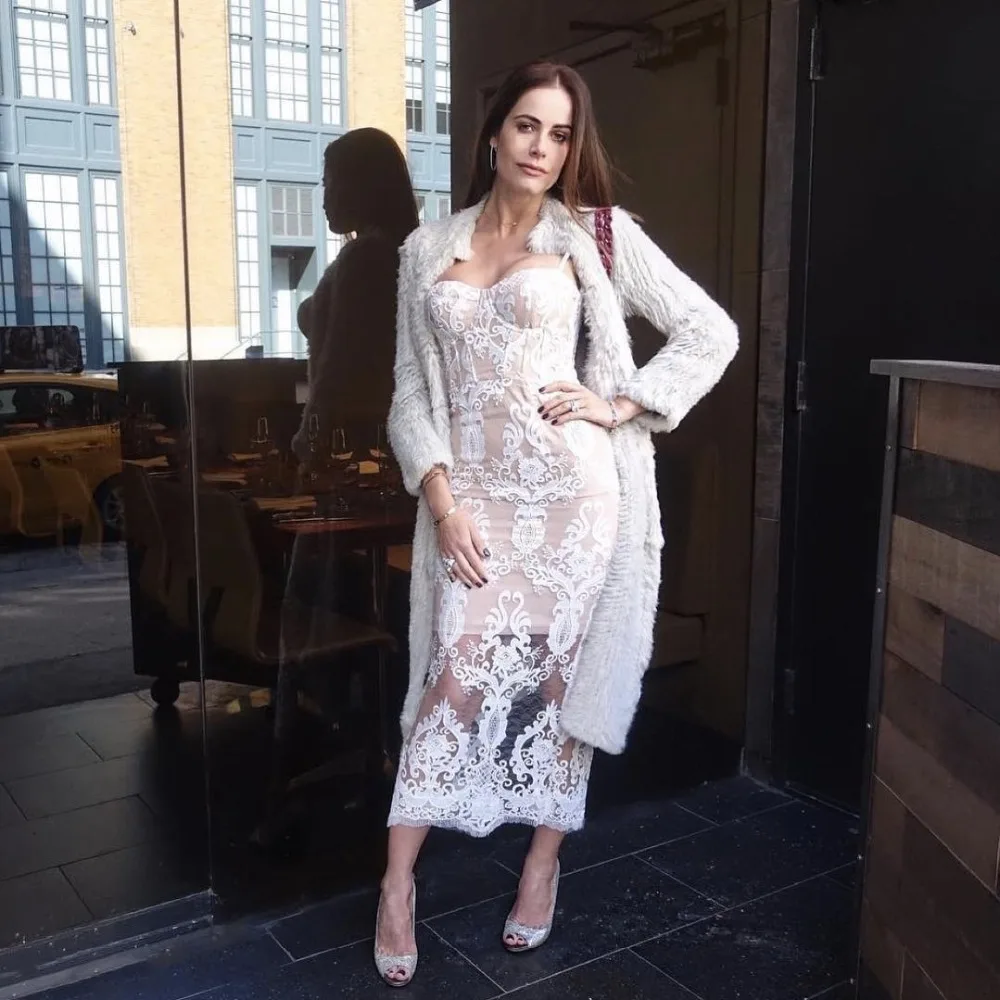 

2018 new arrivals summer women dress wholesale nude with white lace bandage dress party dress dropshipping Dress + suit