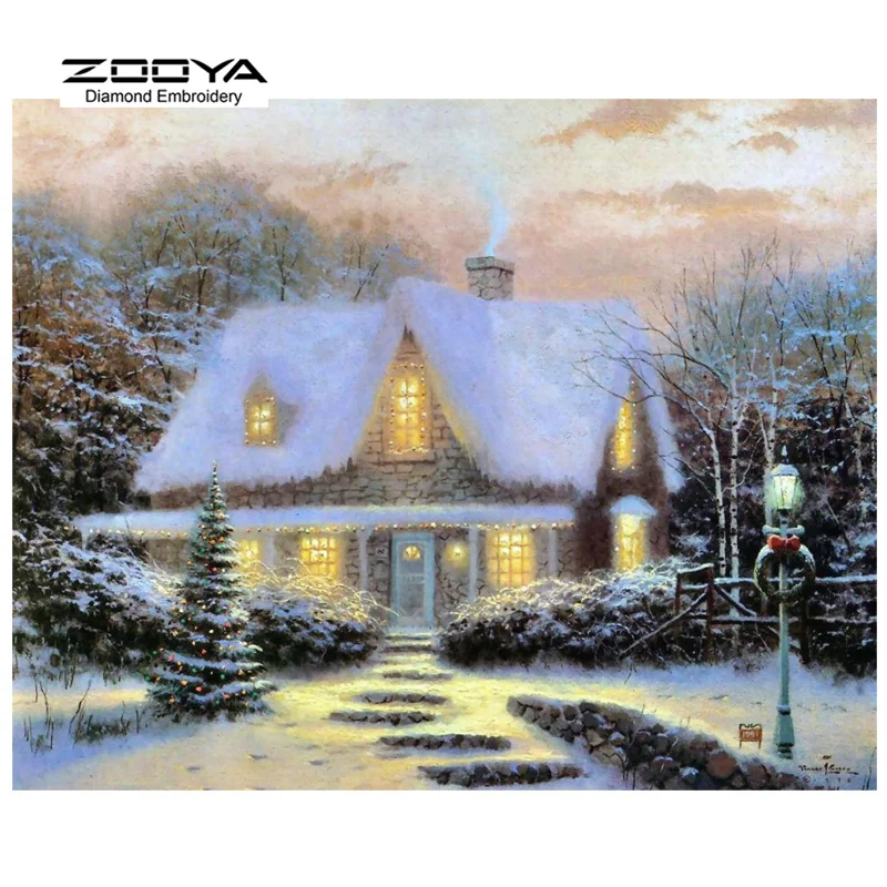 ZOOYA Diamond Embroidery 5D DIY Diamond Painting Cottages Snow Scenic Diamond Painting Cross Stitch Rhinestone Decoration CJ443 ZOOYA Diamond Embroidery 5D DIY Diamond Painting Cottages Snow Scenic Diamond Painting Cross Stitch Rhinestone Decoration CJ443