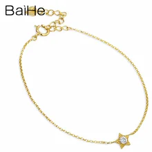 BAIHE Solid 14 K желтое золото 0.8ct Сертифицированный H/SI натуральные бриллианты свадебные женские модные ювелирные изделия Уникальный браслет