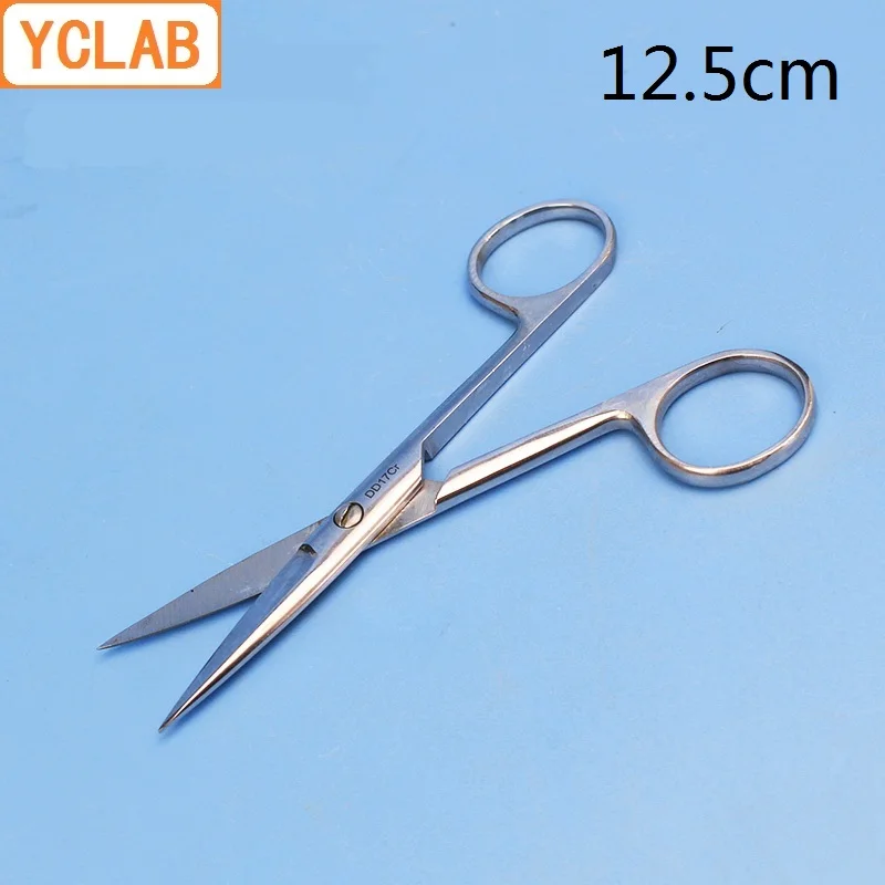 

YCLAB 12.5cm Straight Scissors Stainless Steel Dissecting Operation Removal Stitch Medical Laboratory
