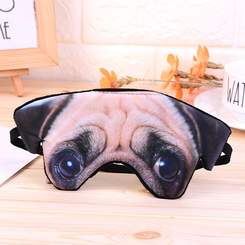 3D Animal Cartoon Eye Mask For Sleep Realistic Soft Blindfold Creative Tiger Pug Cat Eyepatch Shading Eye Shade Cover Adjustable6