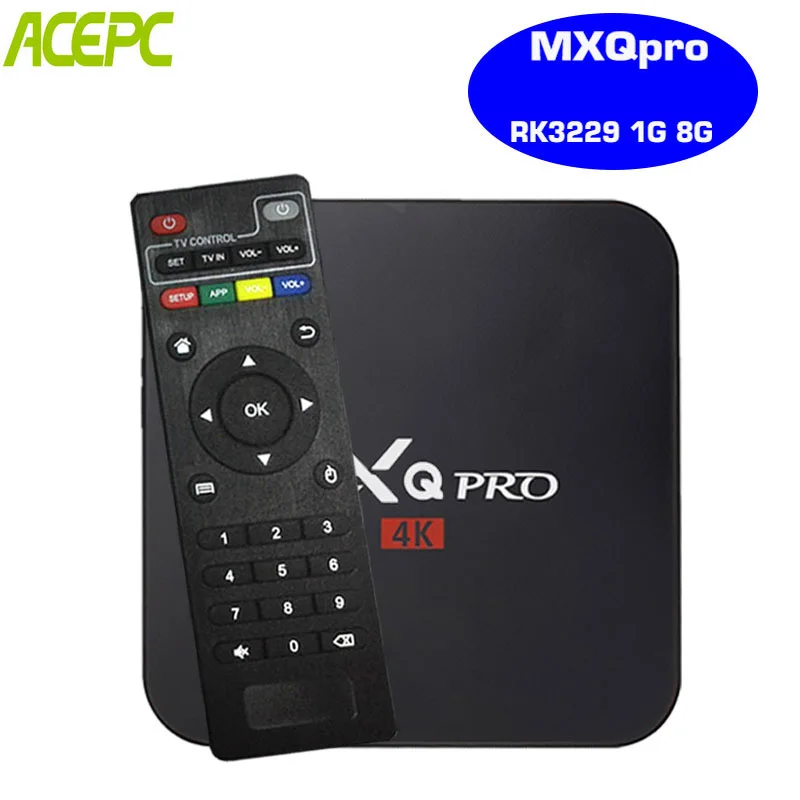 

ACEPC MXQ PRO 4K TV Box Android 7.1 TV BOX 1GB 8GB RK3229 Quad Core 2.4G WIFI H.265 4k Media Player 1G 8G VS X96 mini box tv