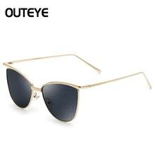 OUTEYE New Fashion Metal Frame Eye Sunglasses Women Brand Designer Glasses Vintage Sun Glasses Mirror Oculos