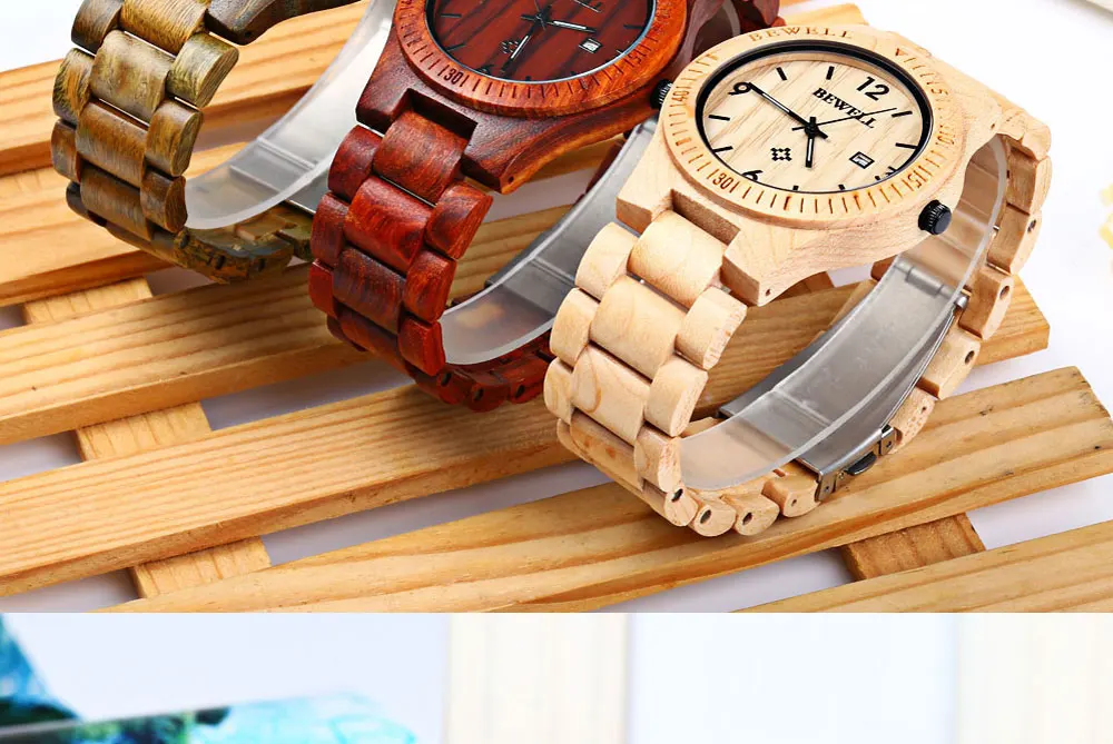 2017 BigBen Bewell Luxury Brand Wood Watch Men Analog Natural Quartz Movement Date Male Wristwatches Clock Relogio Masculino (16)