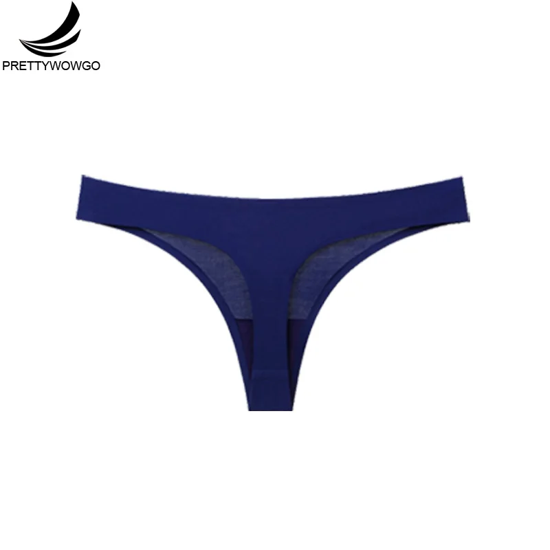 Prettywowgo Hot Sale 2019 Seamless Thong Women 11 Color Low Rise G String Seamless Panties Underwear M L XL XXL 0220
