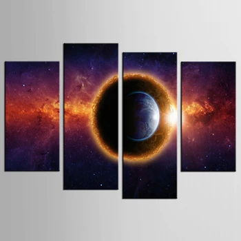 

4 piece canvas art Star space Planet Canvas Print Painting for Living Room Wall Art Printing On Canvas