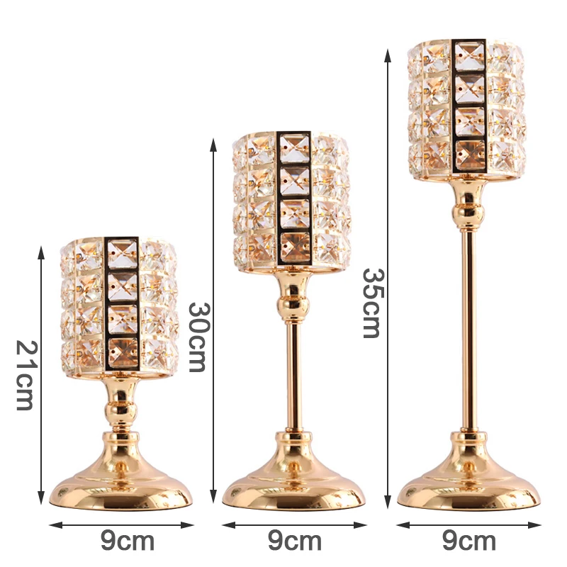 Candle Holders Nordic Candlestick Ornaments Gold Crystal Candle Holders Table Candlestick for Home Christmas Decoration