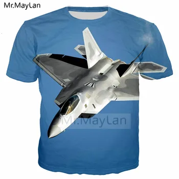 

2018 Newest Design Cool US Military Fighter 3D Print T-shirt Hip Hop Summer O-neck T shirt Boys Tshirt Tees Male Blue Clothes