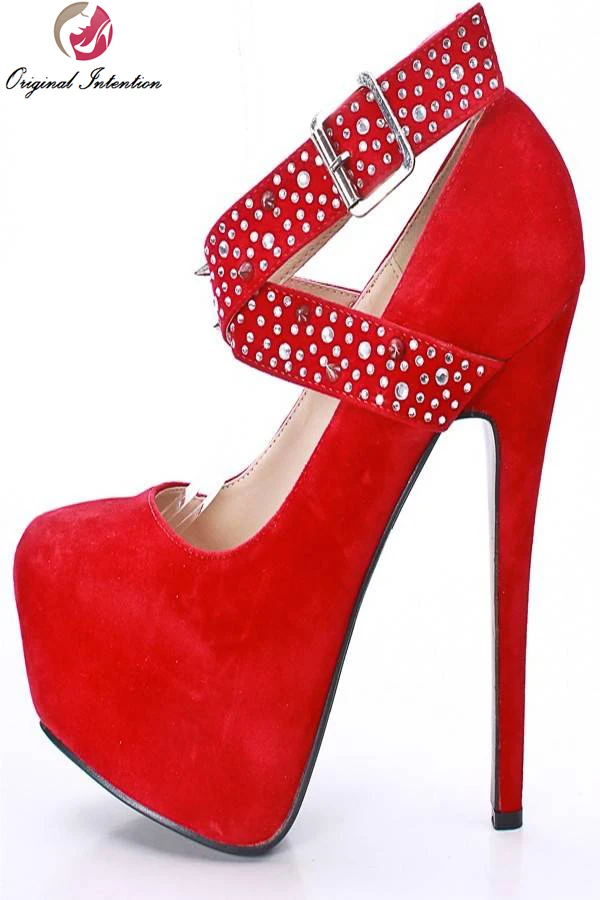 Heels Ursprüngliche Größe Plus Kappe Nieten Stilvolle 15 Pumpt Frau Absicht 4 Dünne Populäre Runde Schuhe Jr94551 Frauen Mode BnzwBFUrq