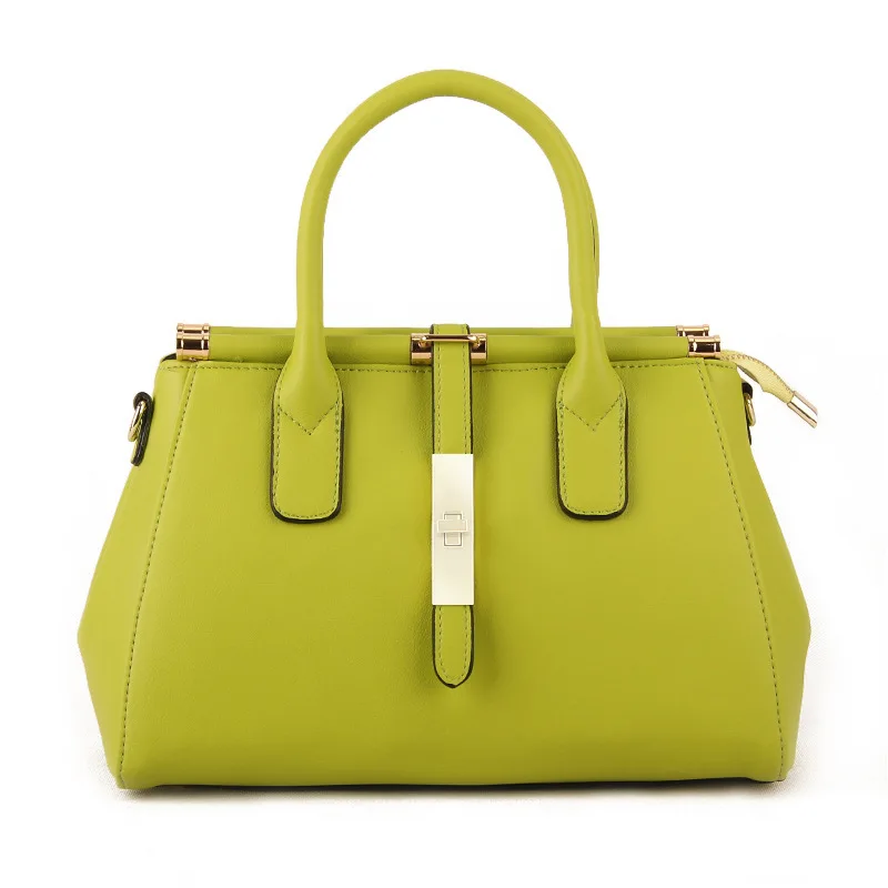 Europe and new leather handbag fashion bag candy colored leather killer