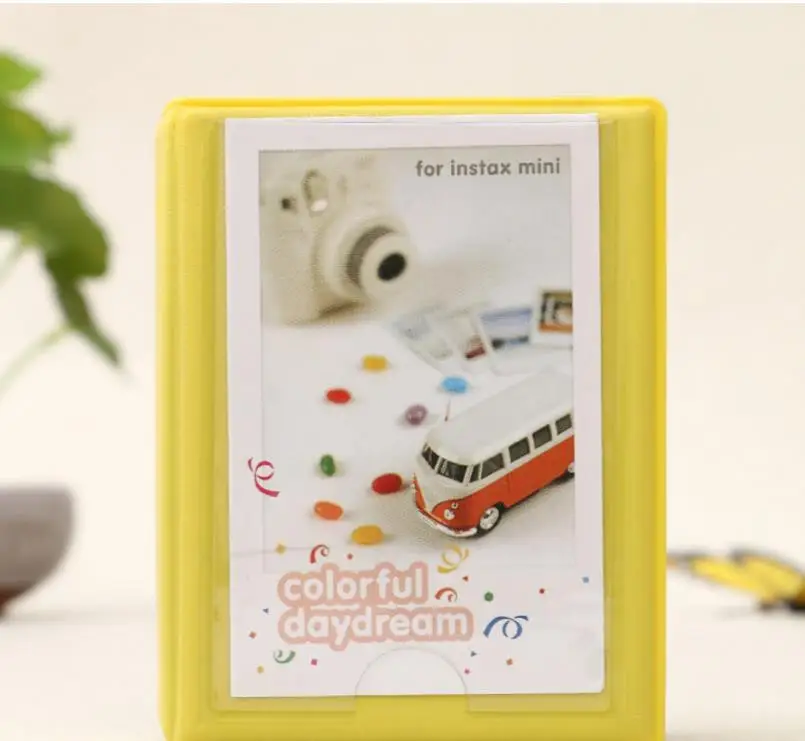 Colooffice 28 карманов Fujifilm Instax Mini 8 пленок Instax Mini 70 25 50s 90 визитных карточек с моментом фотоальбом 1 штука - Цвет: Lemon yellow