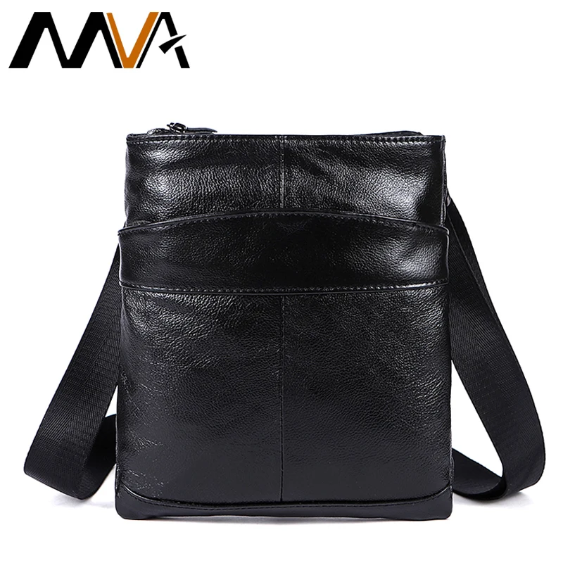 Online MVA Men s shoulder bag for men oil leather small messenger bag men s genuine leather crossbody males bags for men handbag 703
