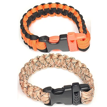 

Handmade Skull 550 Survival Paracord Bracelet Scraper Whistle Buckle Bracelet 21cm 550 Rope Survival Smooth Buckle Tent Tight
