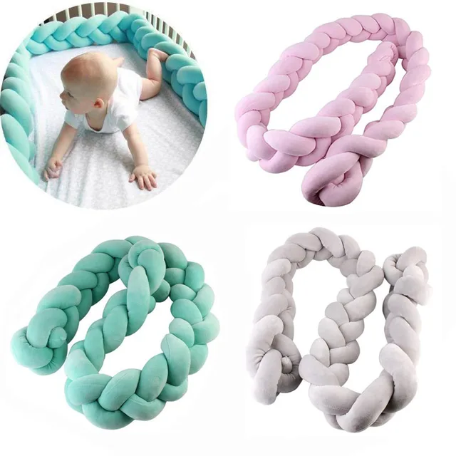 Baby Bed Bumper Knot Design Newborn Crib Pad Protection Cot Bumpers