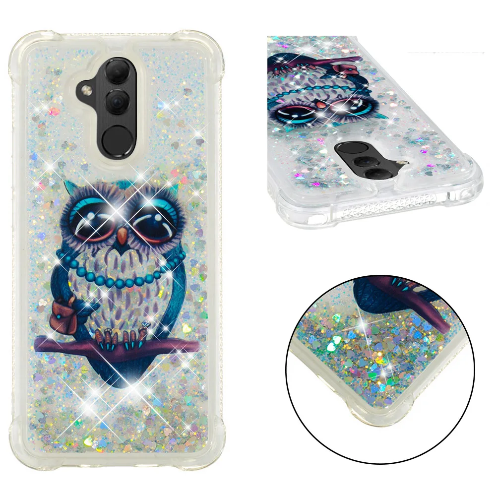 

Fashionable cartoon painting is suitable for Huawei Mate 20 Lite dynamic quicksand anti - falling mobile phone shell