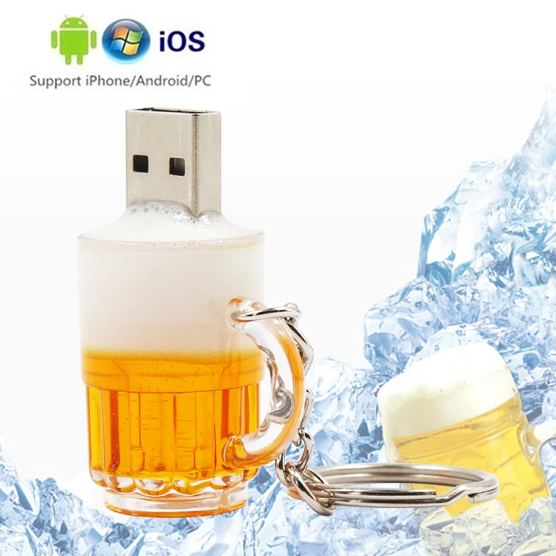 

Mini beer memory stick usb 3.0 waterproof usb flash drive 128gb U disk key Pendrive 64GB 32GB 16GB 8GB Pen Drive free adapter