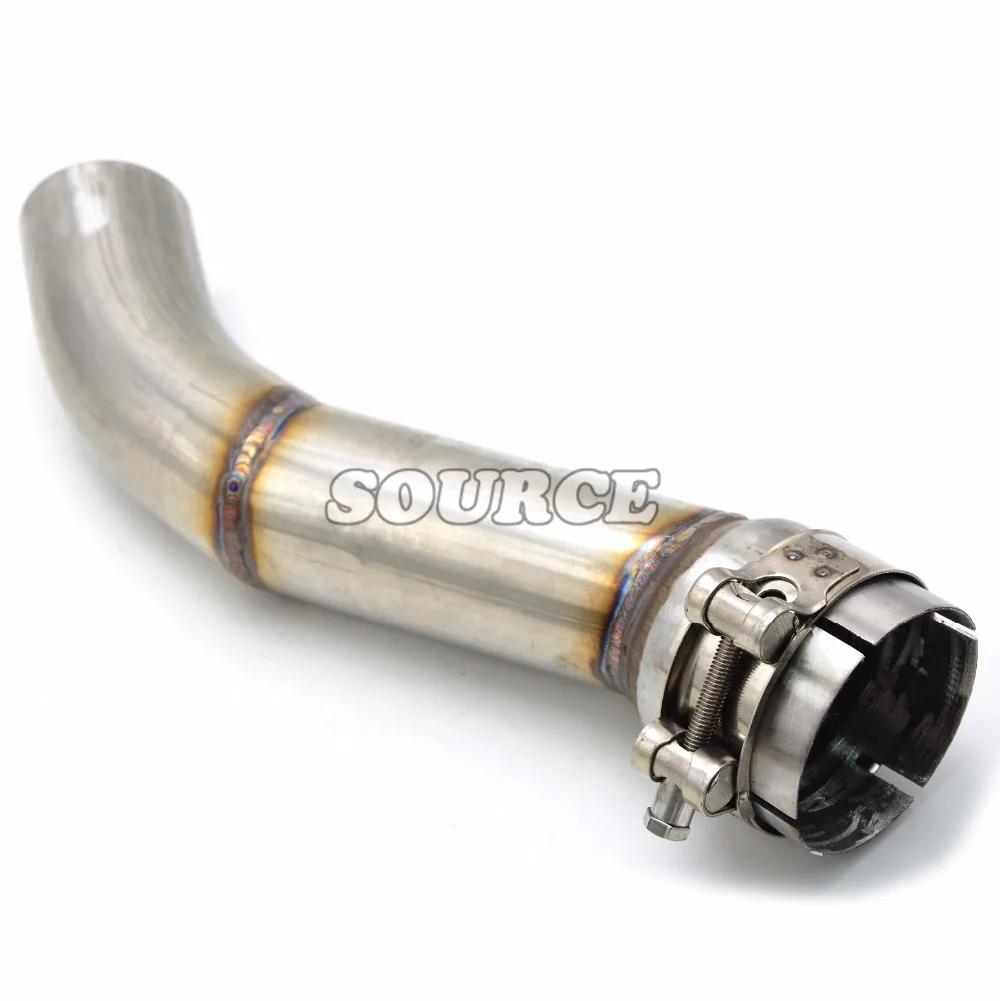 Motorcycle mid exhaust pipe through-hole exhaust  Exhaust Muffle for  yamaha fz1 2009 2010 2011 2012 2013 2014 09 10 11 12 13 14