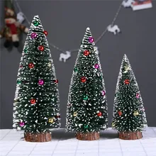 Мини Рождественская елка с деревянной основой DIY ремесла Домашний Настольный Декор праздничные украшения Горячая Распродажа