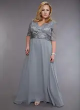 Plus Größe 2017 Mutter Der Braut Kleider A-line V-ausschnitt Halbarm Chiffon Lange Abendkleider Mutter Kleider Für Hochzeit