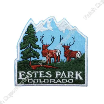 

3" Colorado Estes Park Patch Rocky Mountain Hike Travel Souvenir Patches Outdoor Clothing Iron On Badge baseball cap